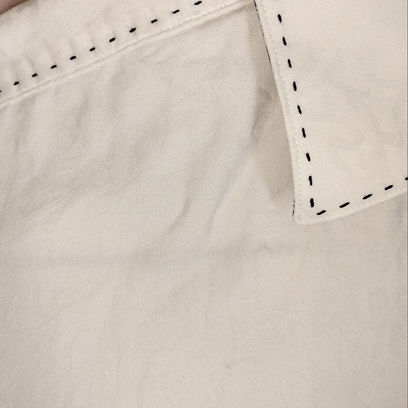 Bugatchi Pale Pink 100% Cotton Brocade pattern Top Stitched Button Down Sz. L - Picture 6 of 12